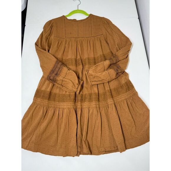 Old Navy Long-Sleeve Pintucked Clip-Dot Mini Swing Dress Size S - Picture 5 of 9